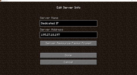 minecraft dating server ip address